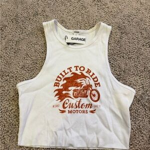 Garage White Tank Top with Graphic